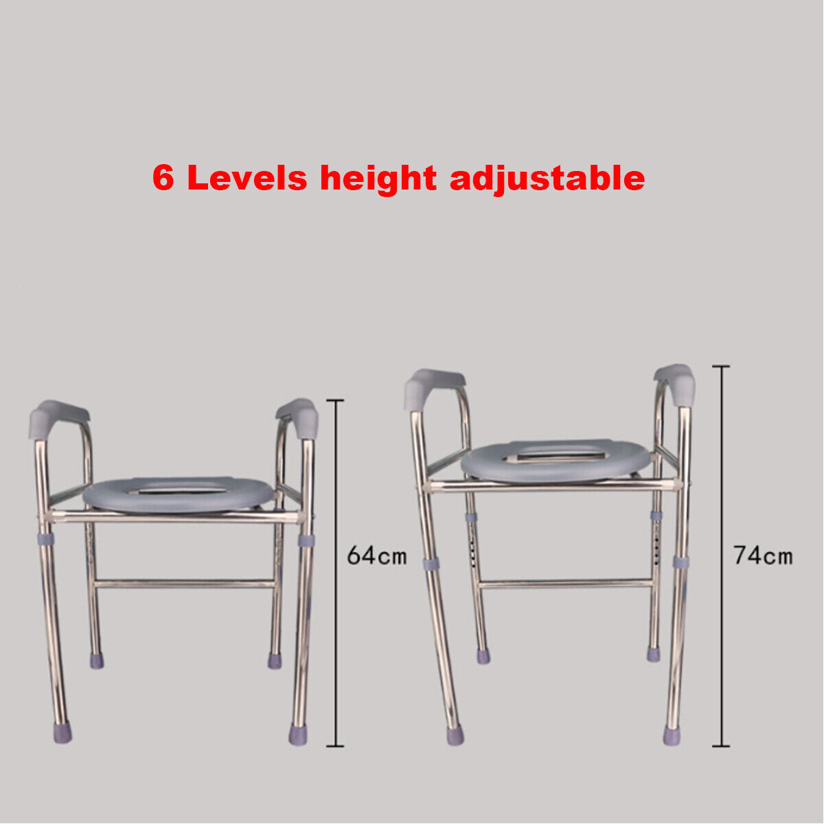 Raised Toilet Seat Frame Aluminium Alloy Adjustable Riser — image 9
