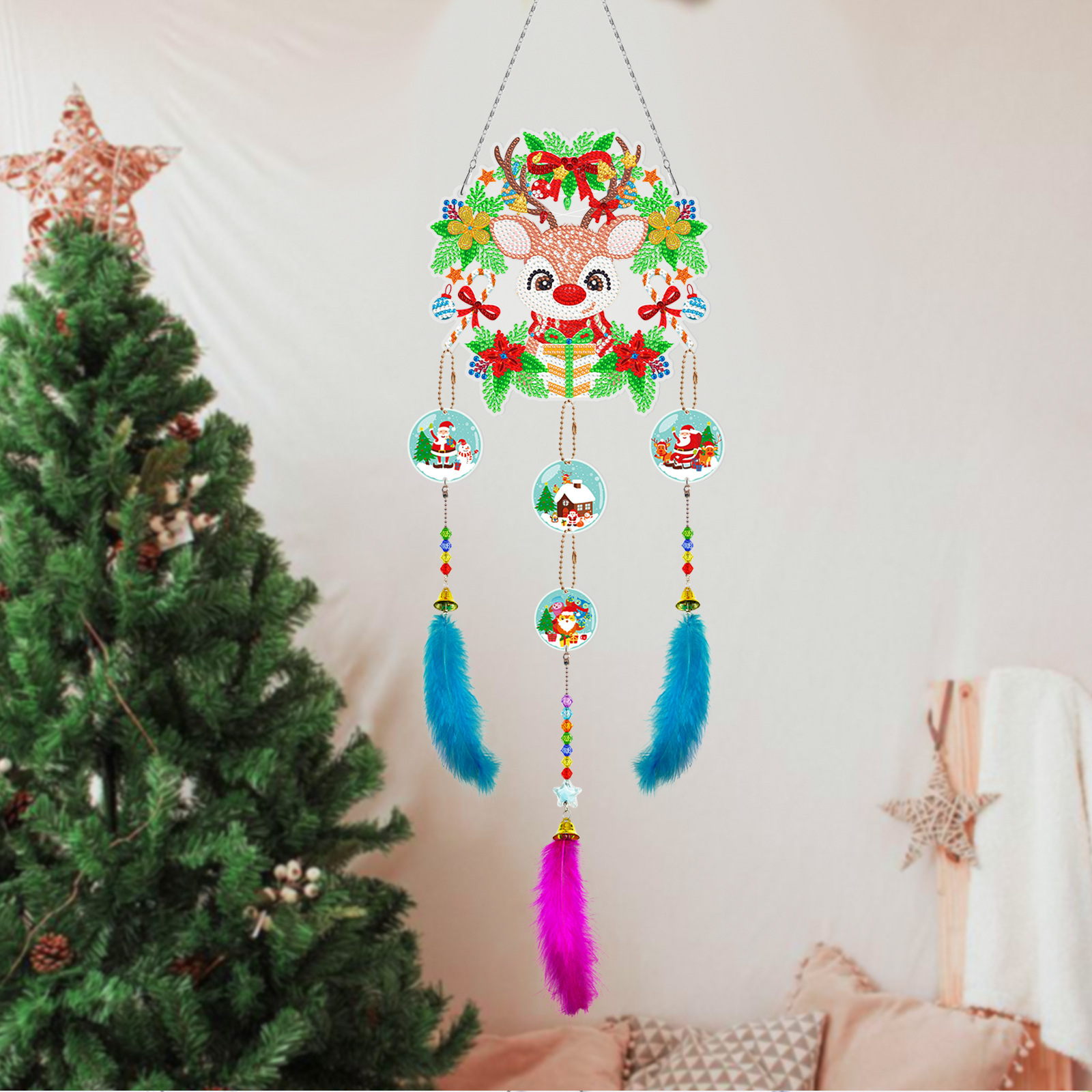 Diamond Painting Dreamcatcher DIY Handmade Feather Ornaments