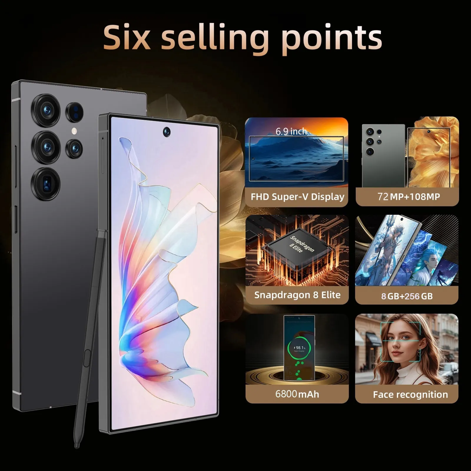 C25 Unlocked Phone Smartphone 8GB 256GB Android14.0