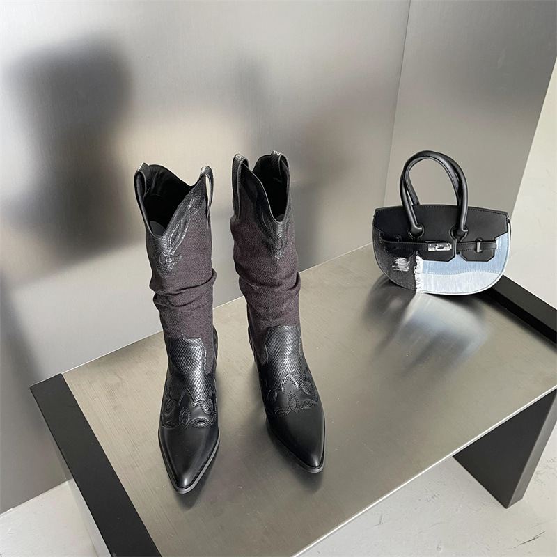 Mid Heel Retro Versatile Knight Fashion Boots