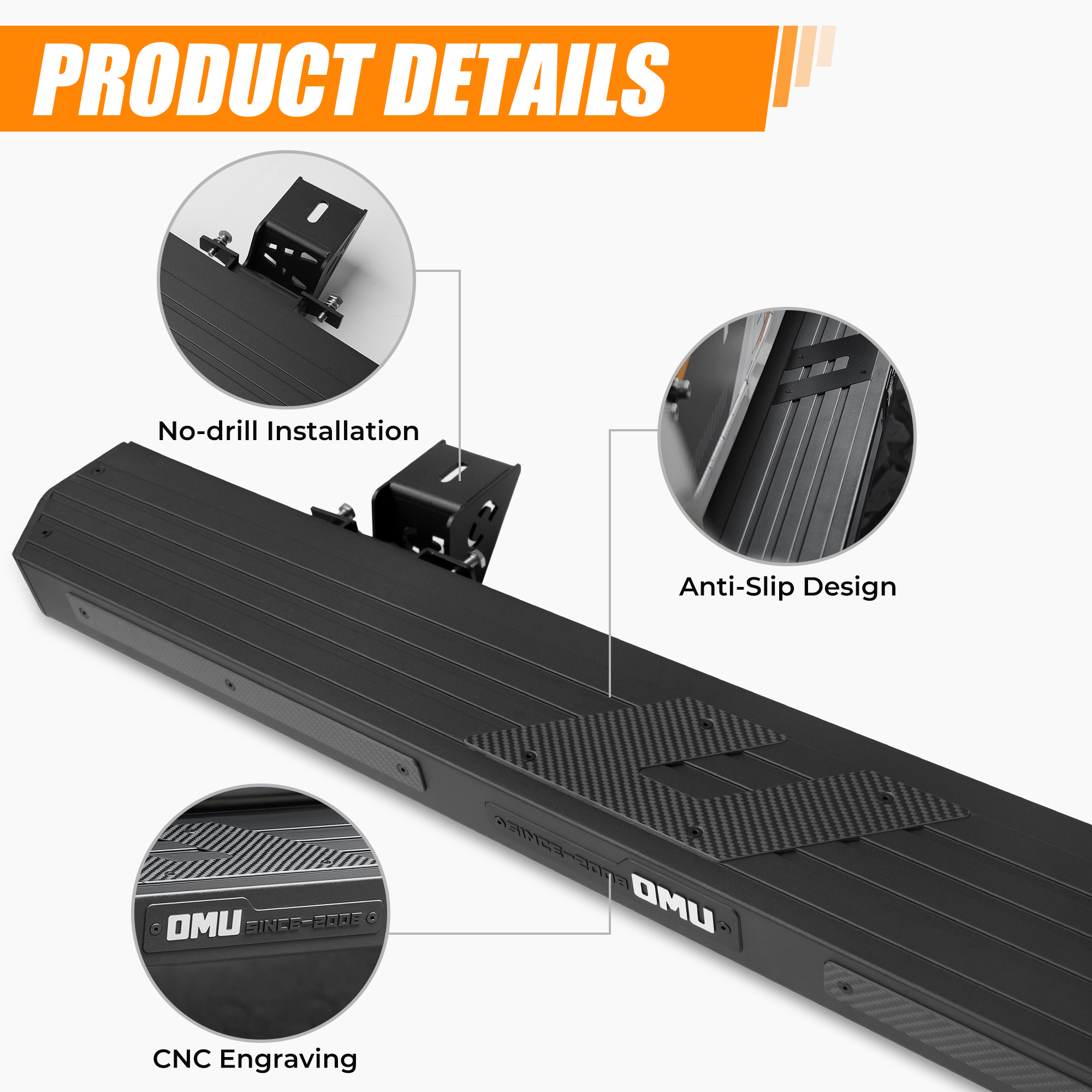 Running Board Side Step For 2018 Wrangler JL 4 Doors