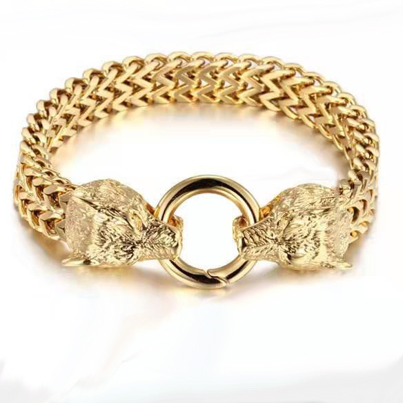 Gold Lion Bracelet | Men's Bracelet | Men's Double Lion Bracelet | Men's Lion Je