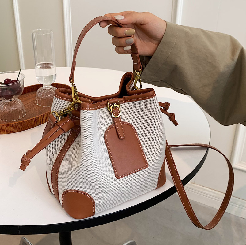 Female Casual New Brand Portable Bucket Bag Canvas