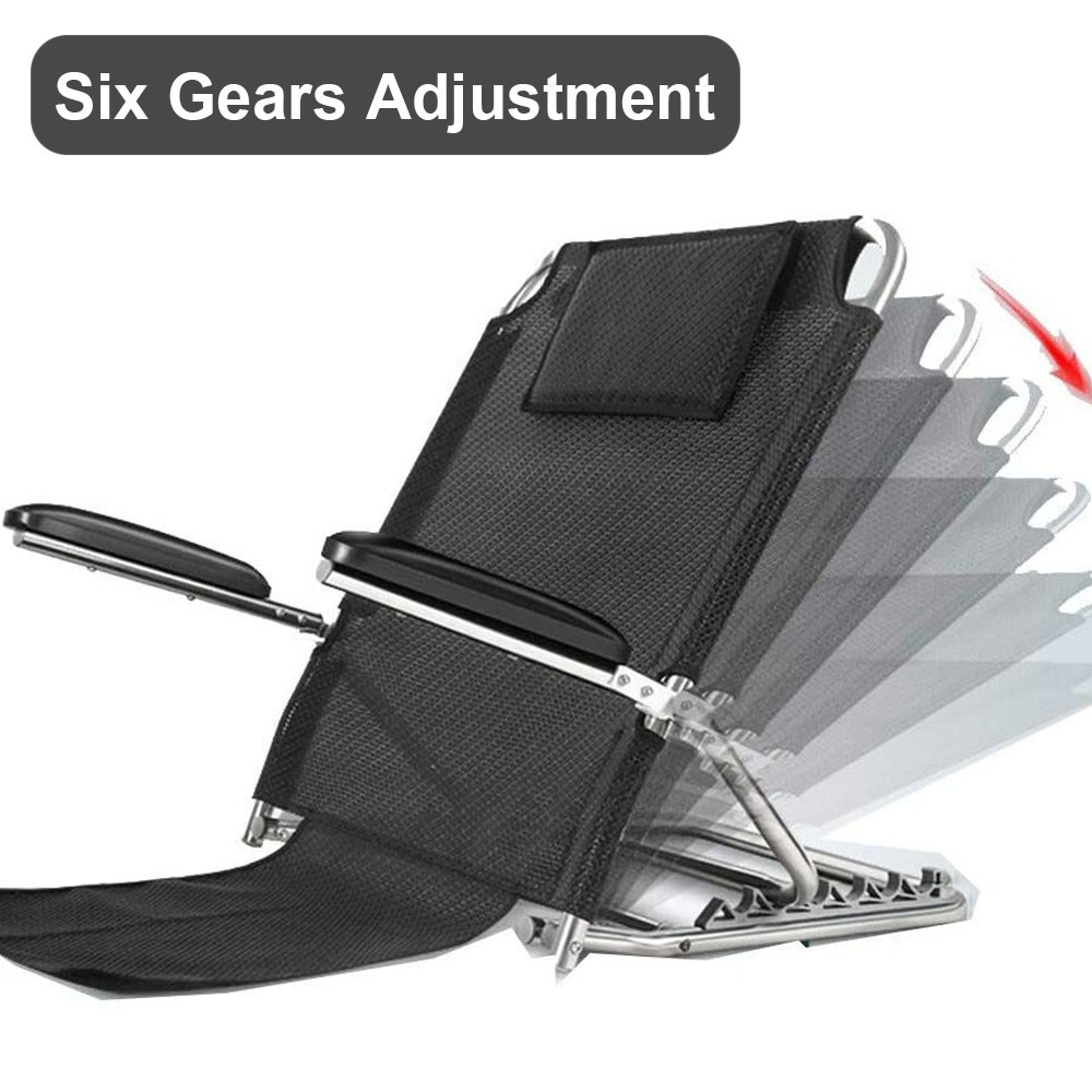Folding Bed Backrest Support Frame With Armrests Steel Adjustable Angle 6 Gears — image 6