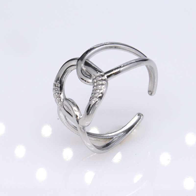 Title 6, Heren- en damesmode titanium stalen holle ring ...