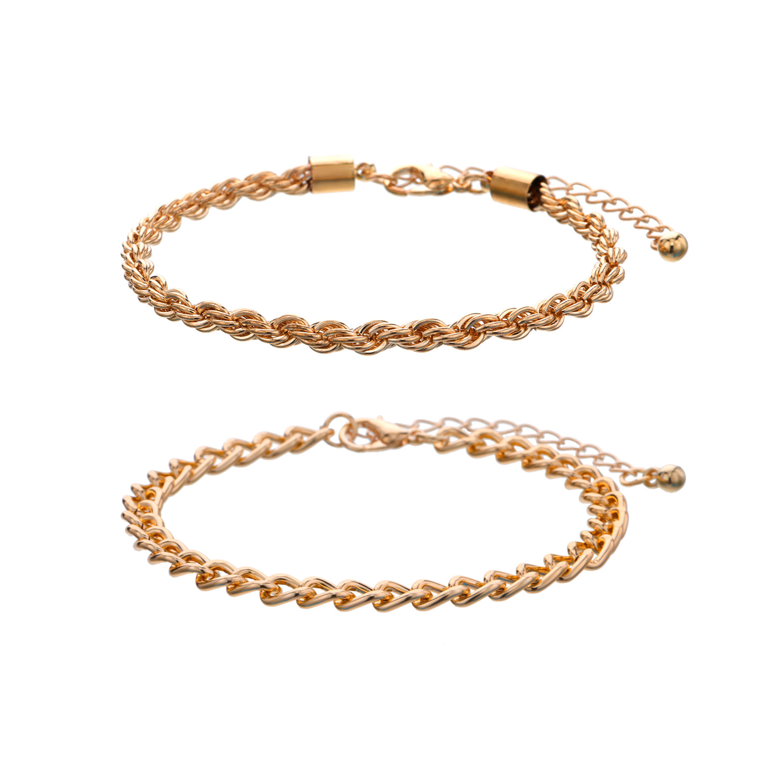 Two-piece Fashion Twist Rope Alloy Thick Chain Bracelet