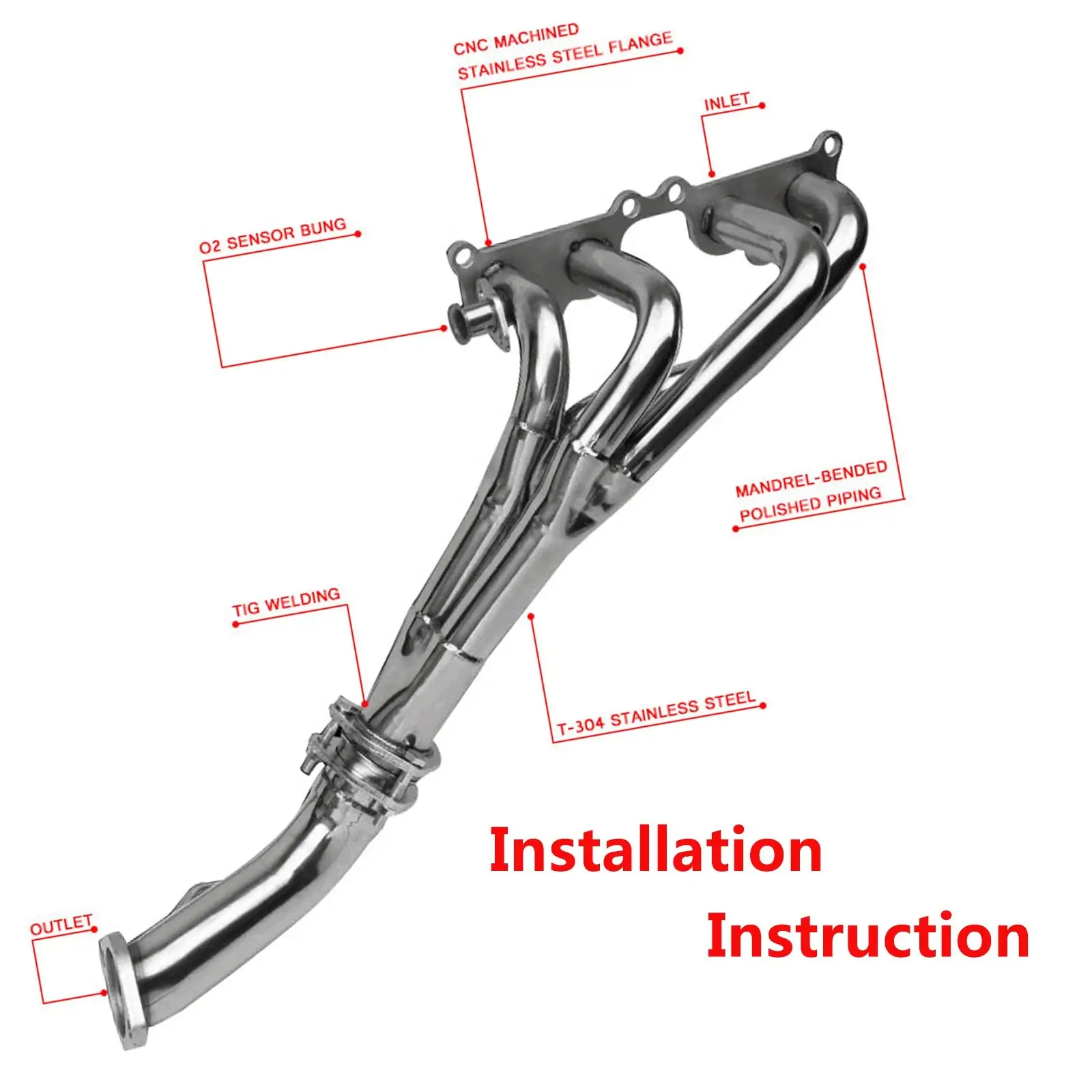 T,oyota Tacoma Exhaust Header 1995-2001 2.4L 2.7L L4 Ban The Sale Of Amazon