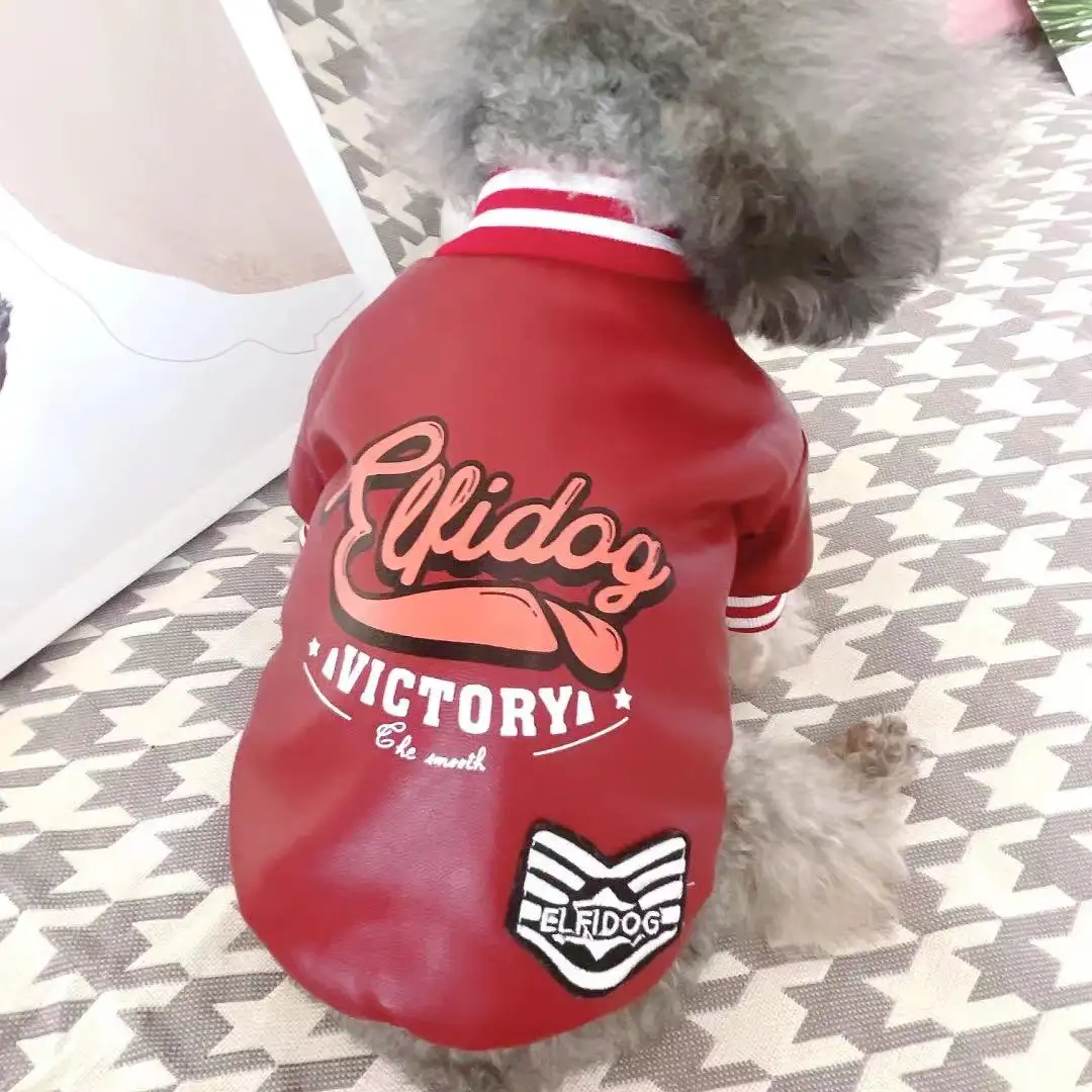 Dog Clothes, Leather Small Dogs, Cotton-padded Pets