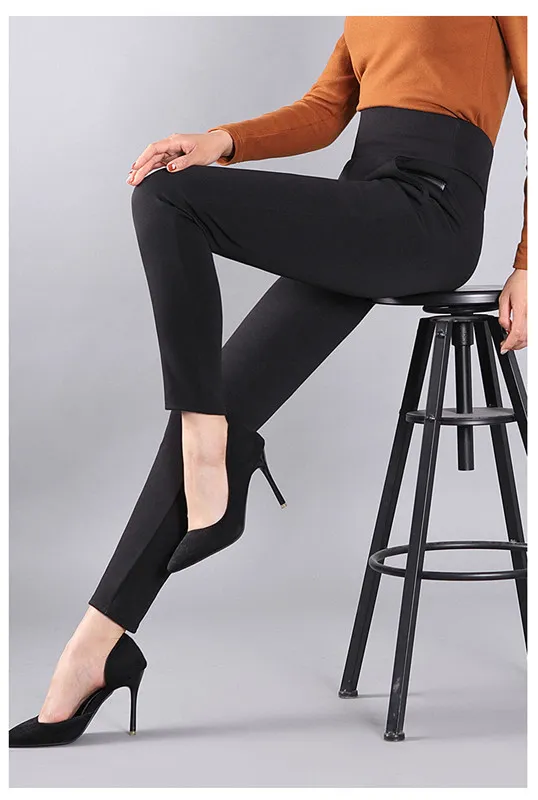 Pants Plus Size High Waist Leggings Black Thin - Shop at LoveMi
