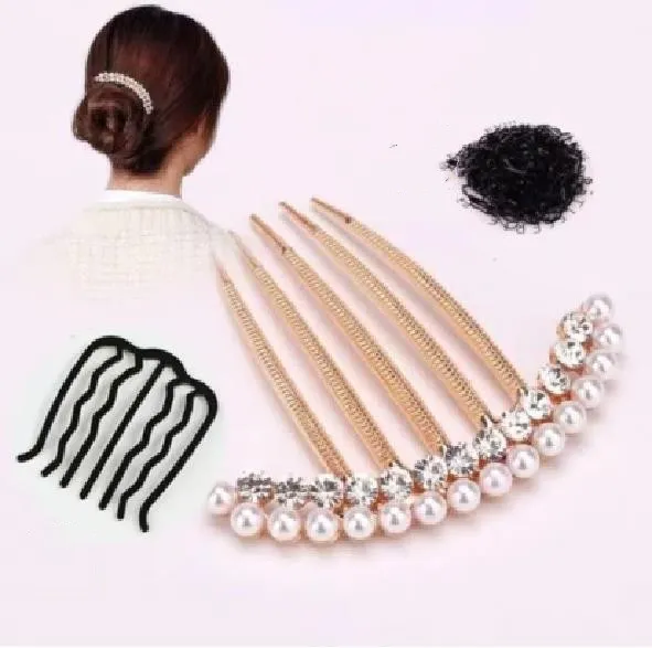 New Pearl Crystal Hair Comb Female Set - Shop at LoveMi