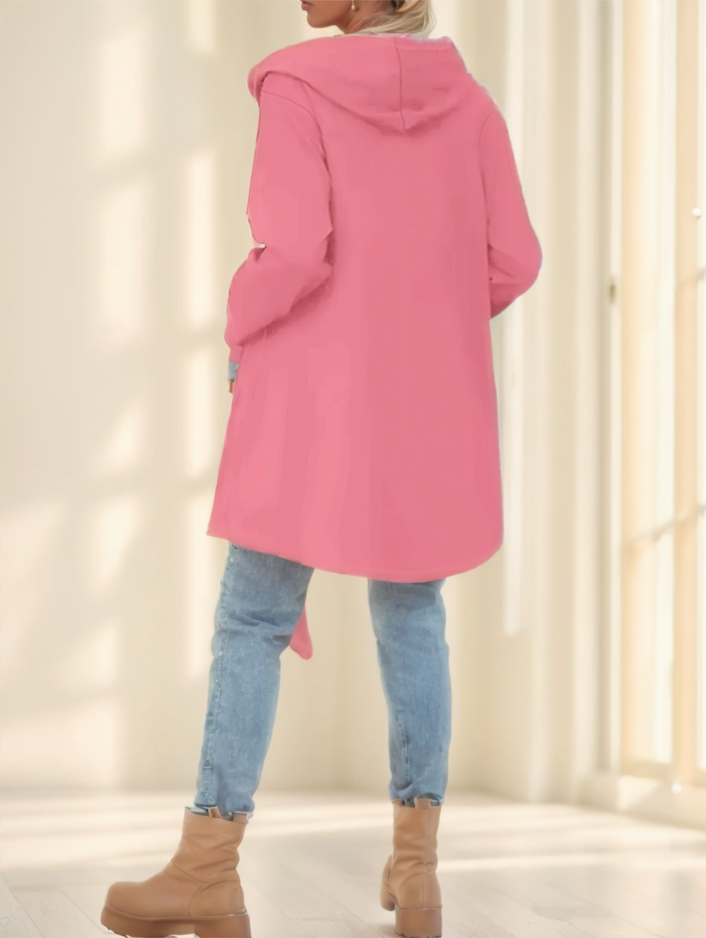 Women'S Elegant Hooded Zip-Up Jacket