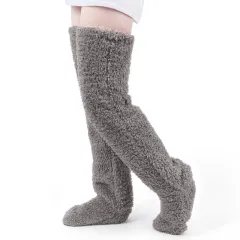 Home Floor Socks Sleeping Coral Thickened And Fleece - Grey - View 1
