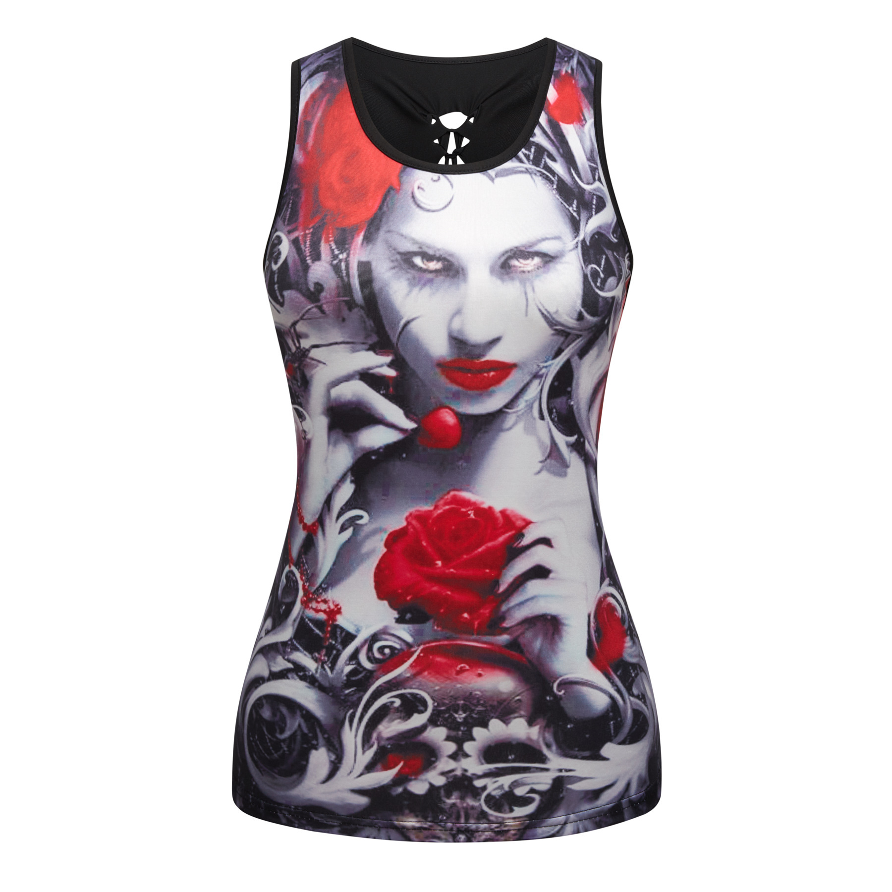 Title 10, Sleeveless Digital Print Sexy Slim T-shirt