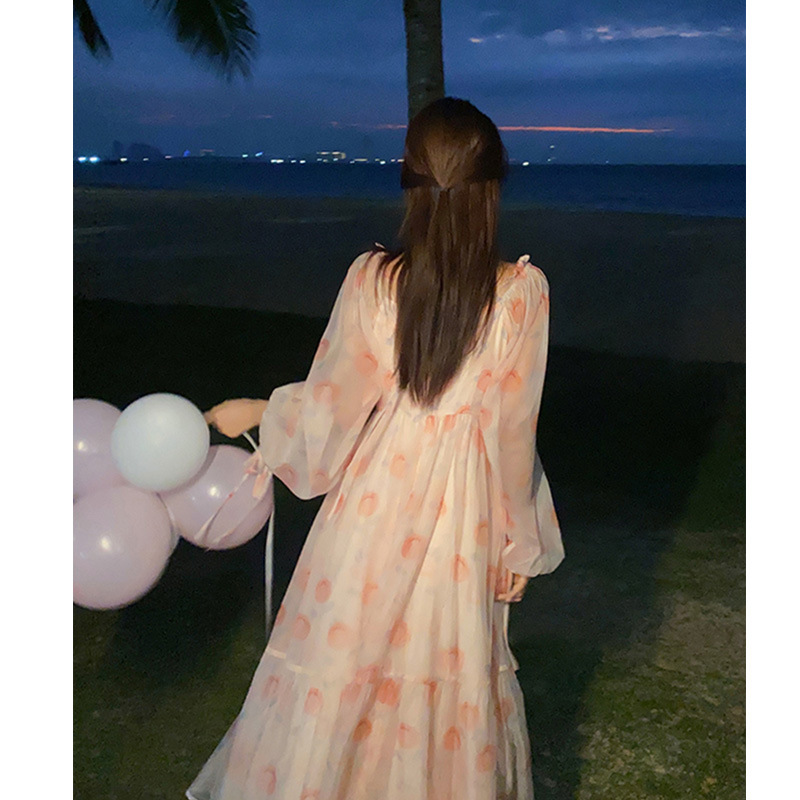 Floral Long-Sleeve Midi Dress, picture 2 of 5