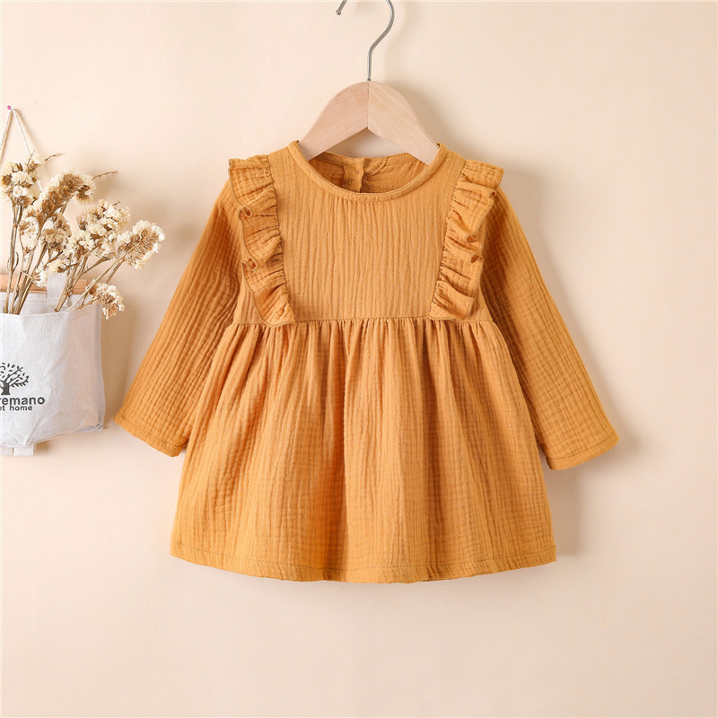 Title 9, Fashion Retro Solid Color Girl Dress