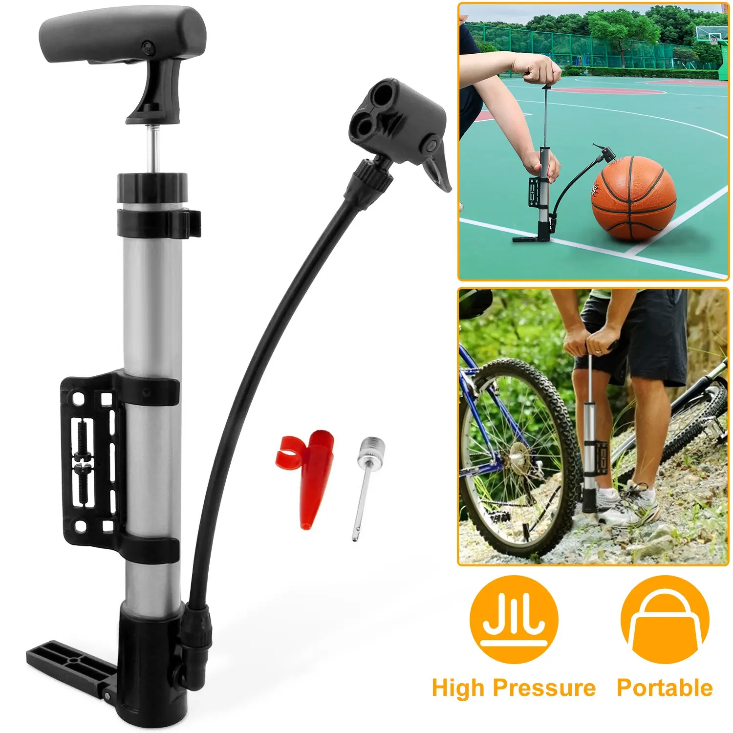 Mini Bike Inflator Portable Bicycle Tire Ball