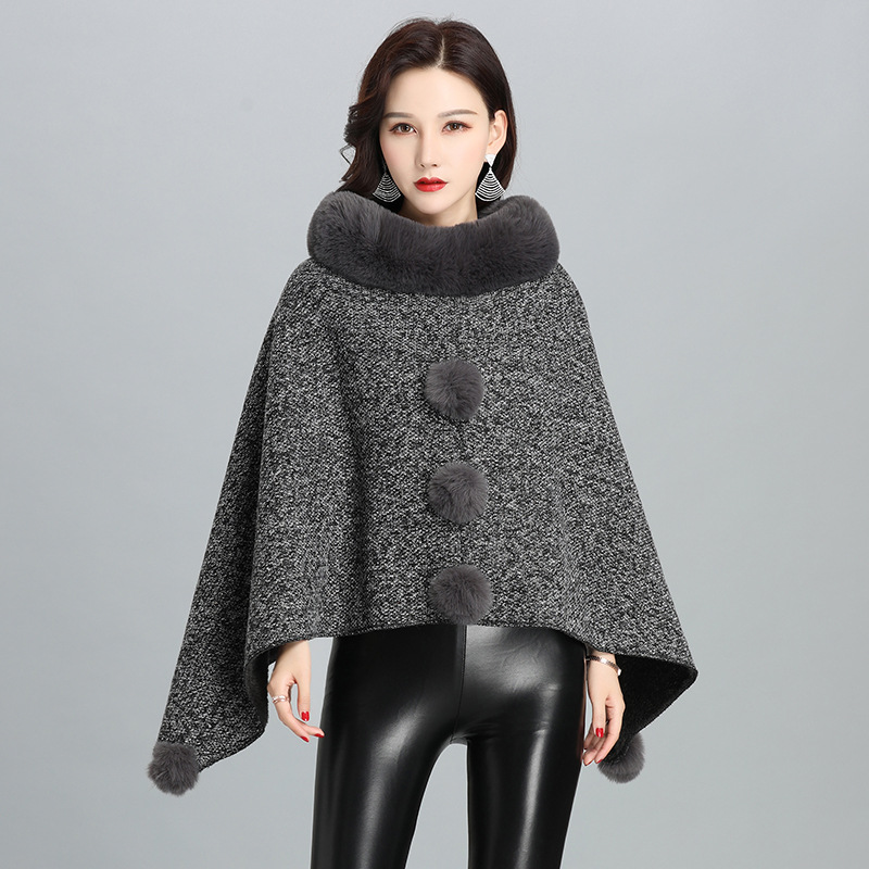Fashion Faux Fur Jacket Women Shawl Scarf Grey - Shop at LoveMi