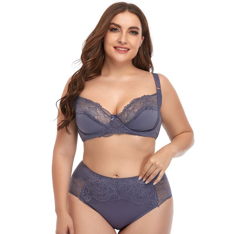 Title 2, Plus Size Underwire Lace Trim Lingerie