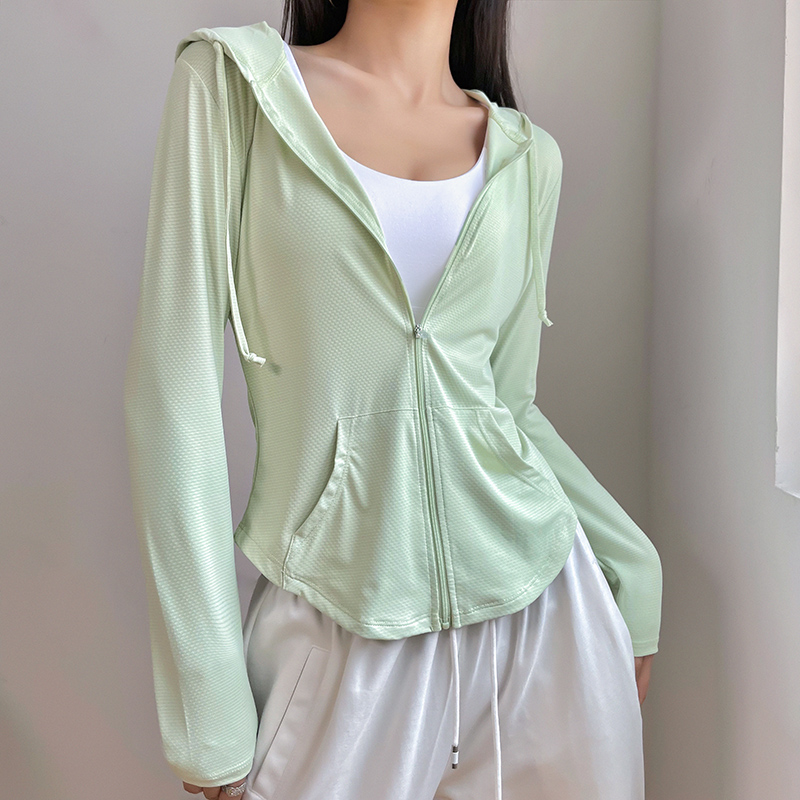 Full Zipper Loose Slim Stretch Quick-drying Jacket Hooded Slim Fit Sports Top Autumn