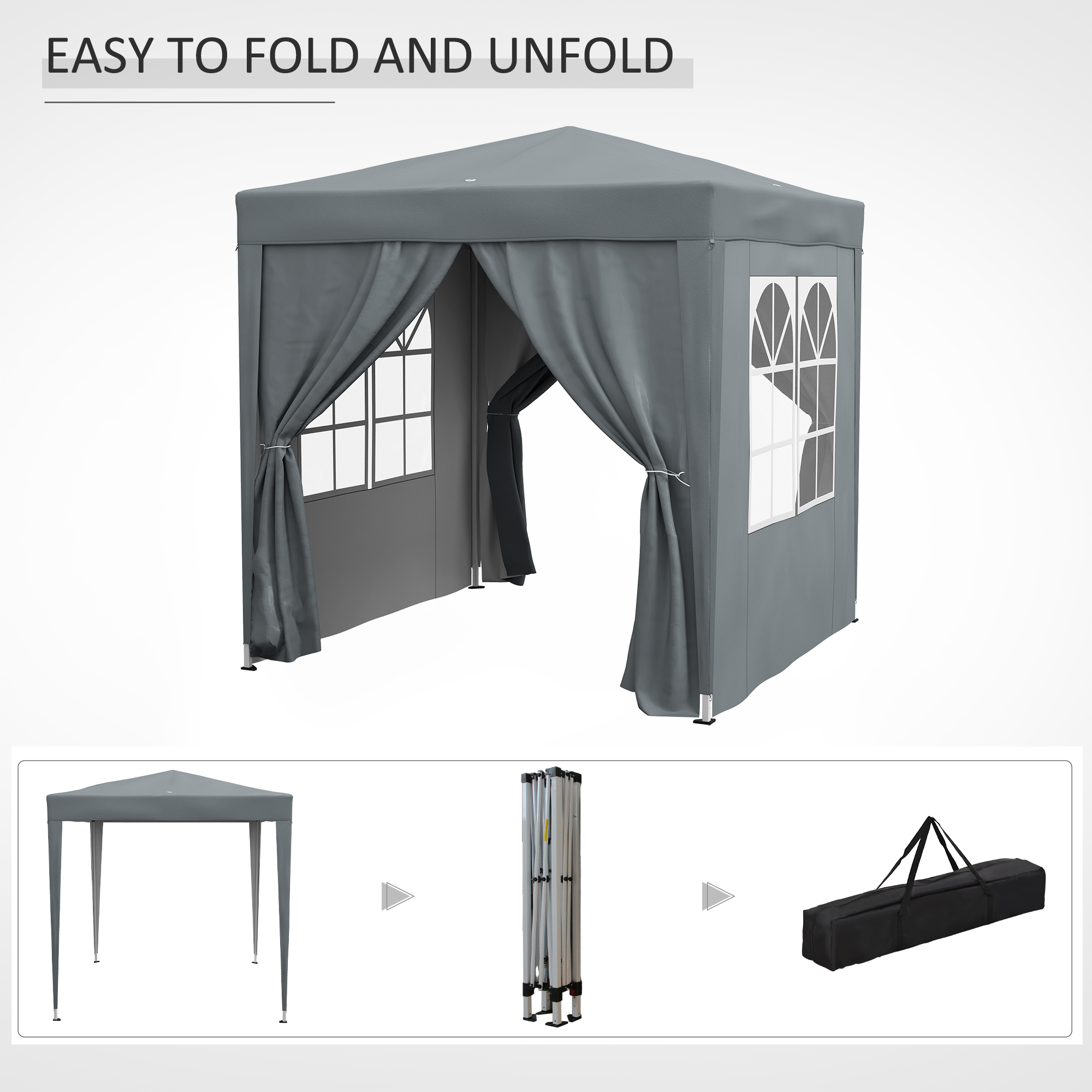 2 X 2-meter Garden Pop-up Pavilion, Wedding Party Tent, Waterproof Sunshade — image 7