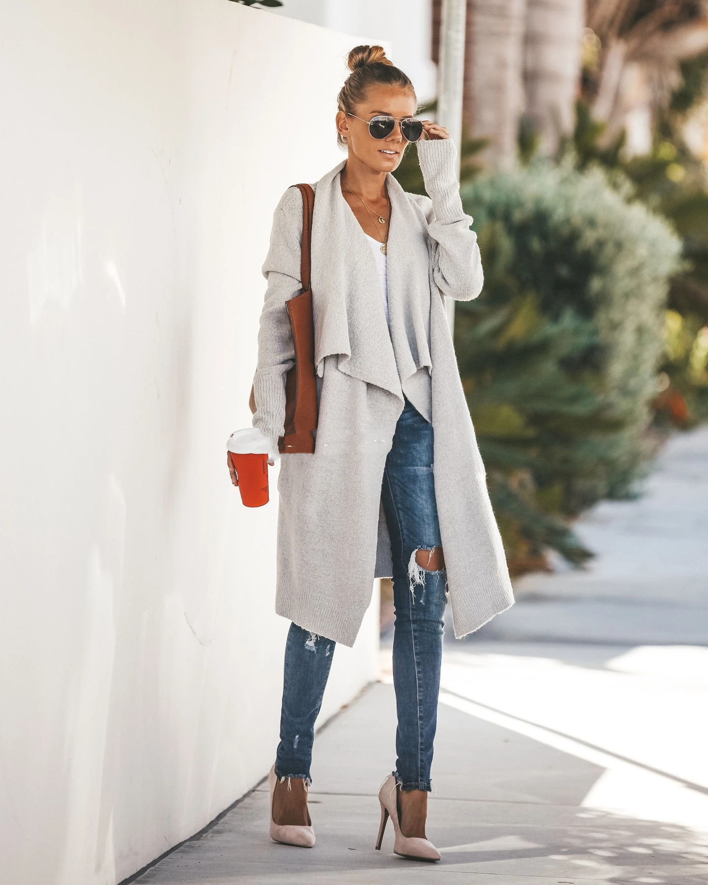 Title 2, Cardigan Jacket Mid-length Coat Sweater Providi...