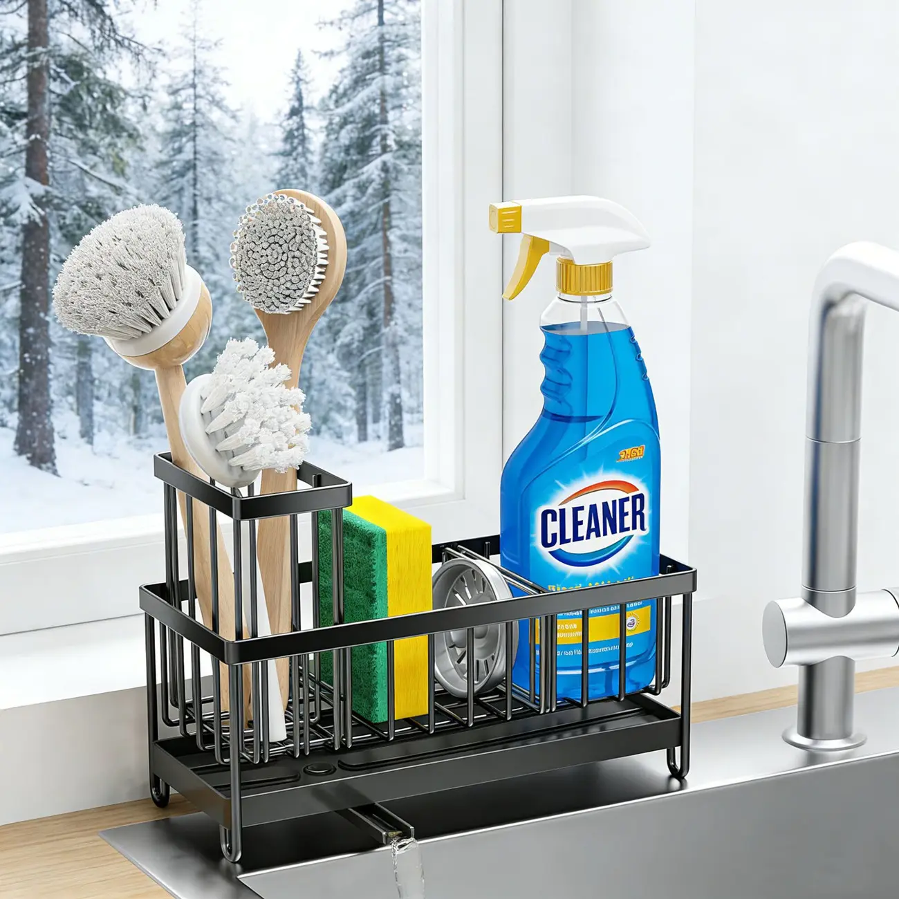 Kitchen Sink Rack Sponge Holder Soap Dish