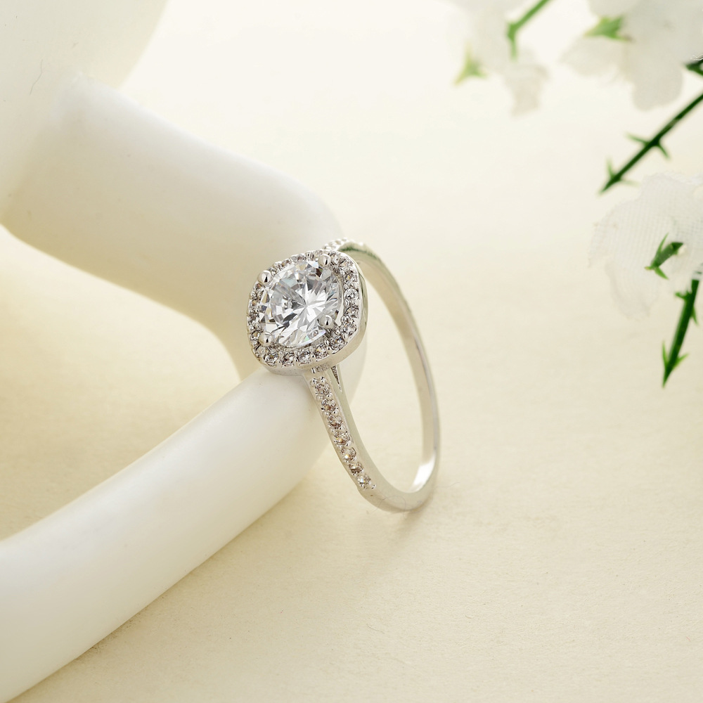 Square Diamond Set Personality Micro-inlaid Jewelry