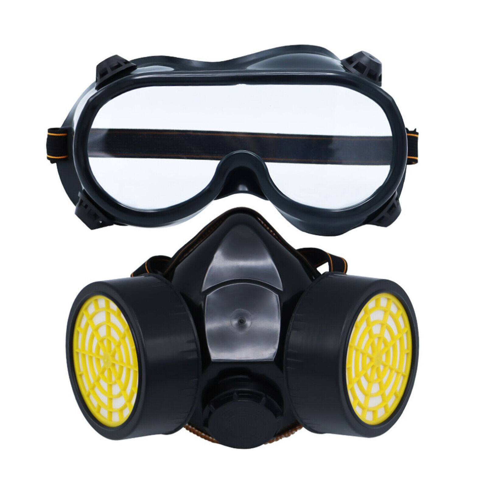 Chemical Dustproof Respirator Gas Face Mask Safety Filter Military Eye Goggle Dual Protection Filter 4