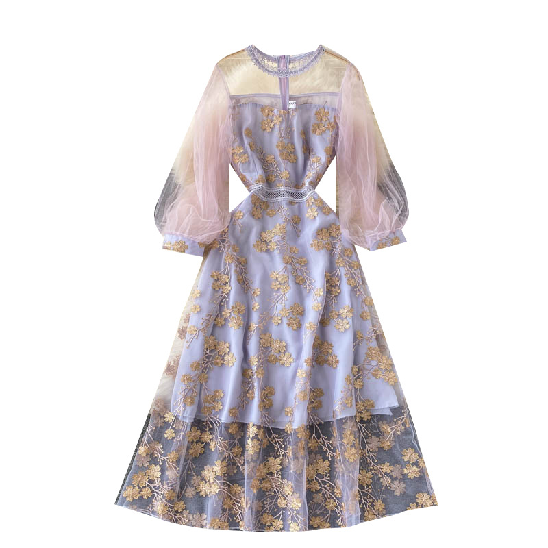 Embroidered Mesh Midi Dress, picture 2 of 7