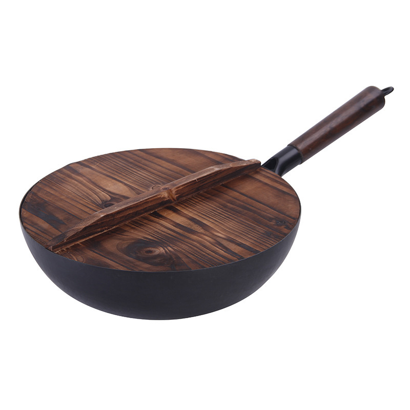 Title 5, Household Cedar Lid Non-stick Pan Uncoated Wok