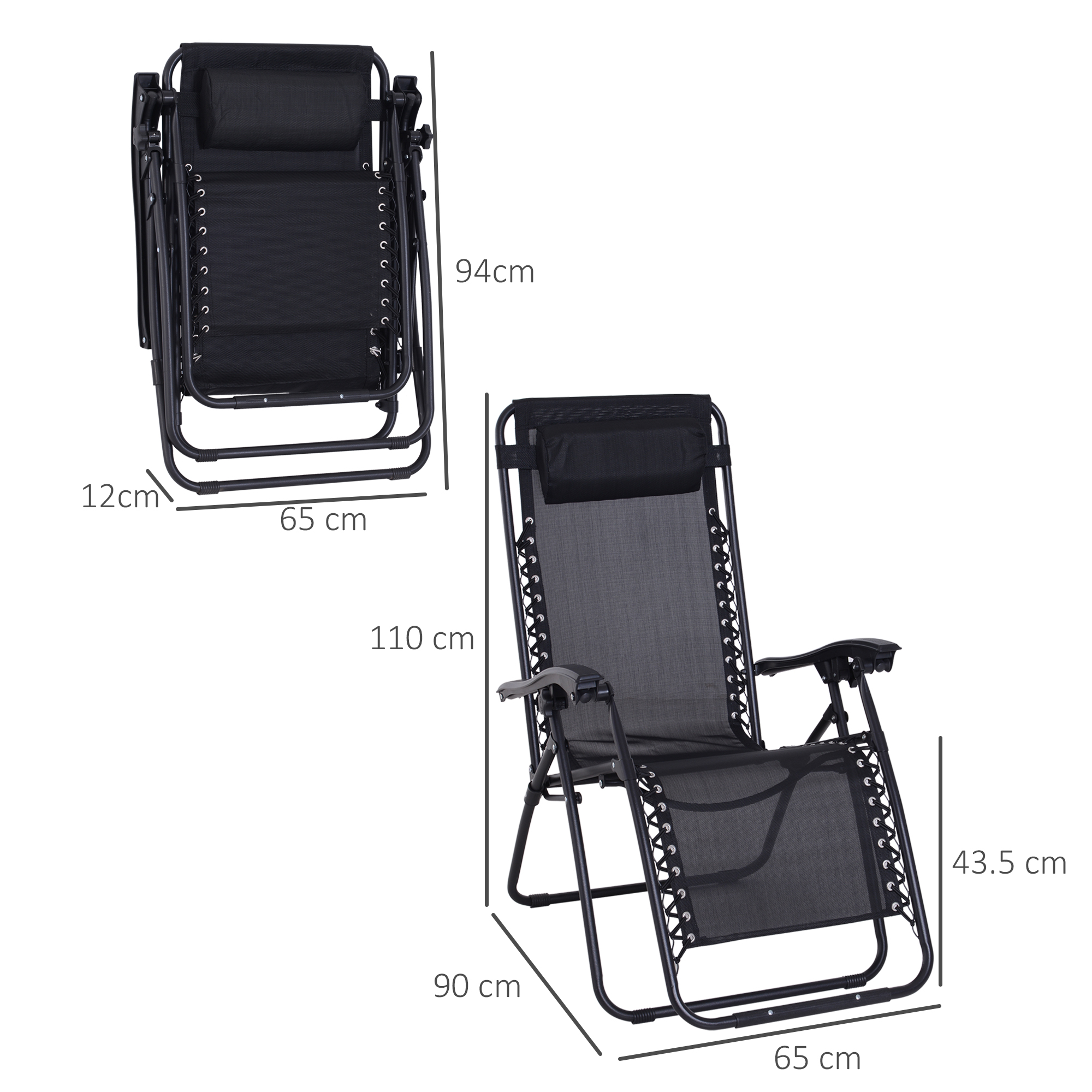 Zero Gravity Chair, Metal Frame, Teslin Fabric, Outdoor Folding Lounge — image 7