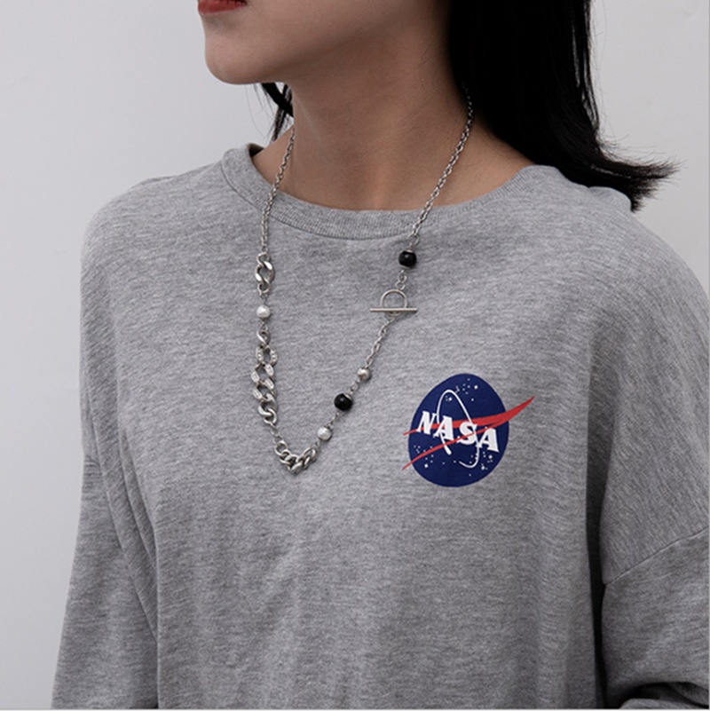 Japanese And Korean Long Sweater Chain Hip-hop Chain Stitching Ideas