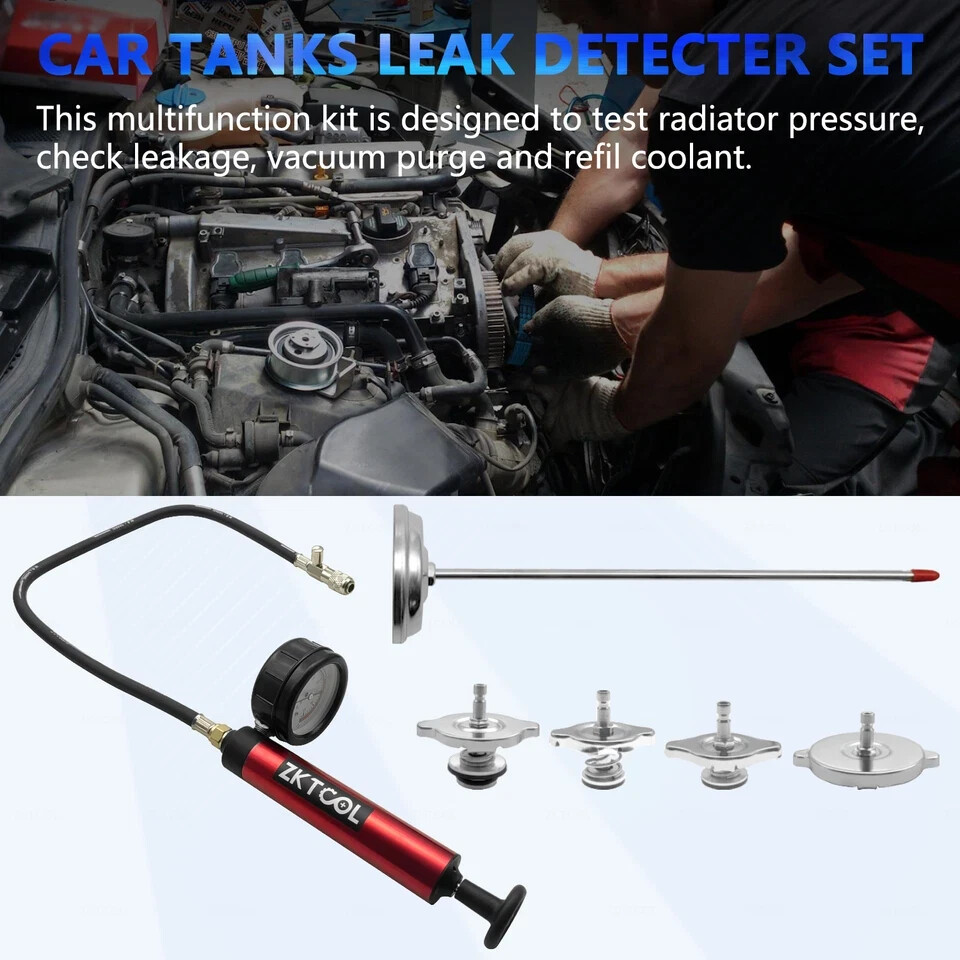 34pcs Radiator Cooling System Pressure Tester Coolant Purge Refill Vacuum Kit — image 5