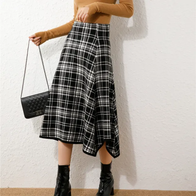 Knitted Skirt Autumn And Winter Mid Length Black - Shop at LoveMi