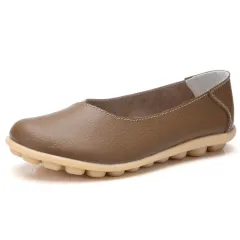 Women's Casual Fashion Flat Shoes - Khaki - View 1