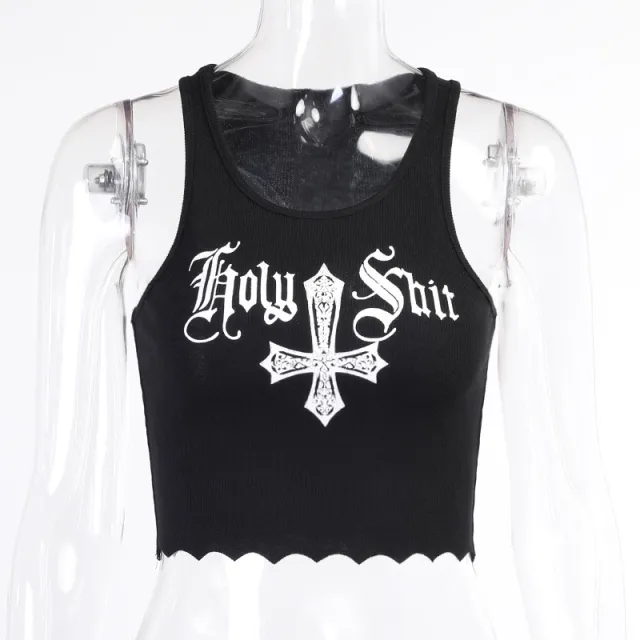 Dark Girl See U In Hell Print Suspender European And American Summer Sexy Small Vest 8 Style - Shop at LoveMi