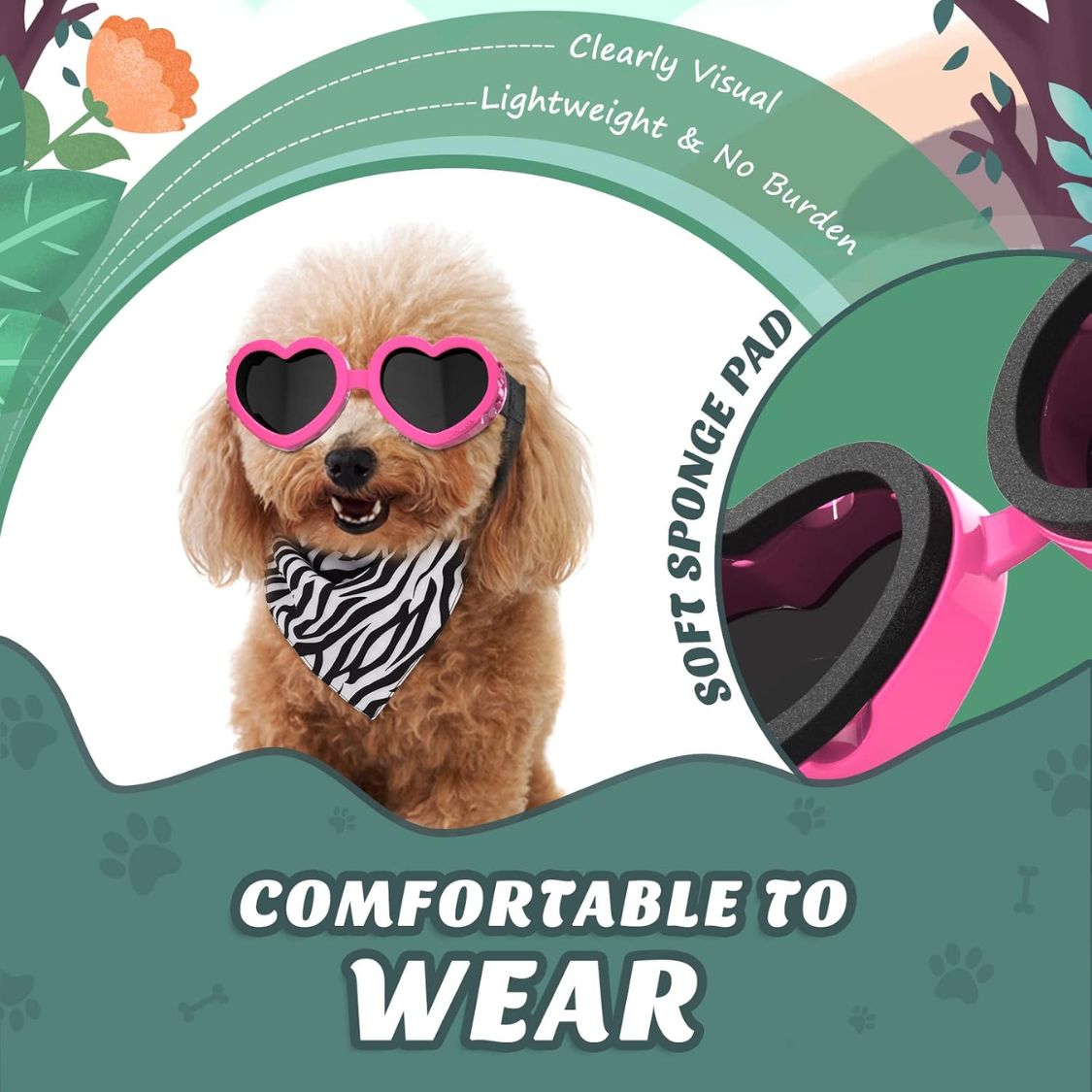 Small Dog Sunglasses UV Protection Heart Shape Dogs Goggles — foto 2