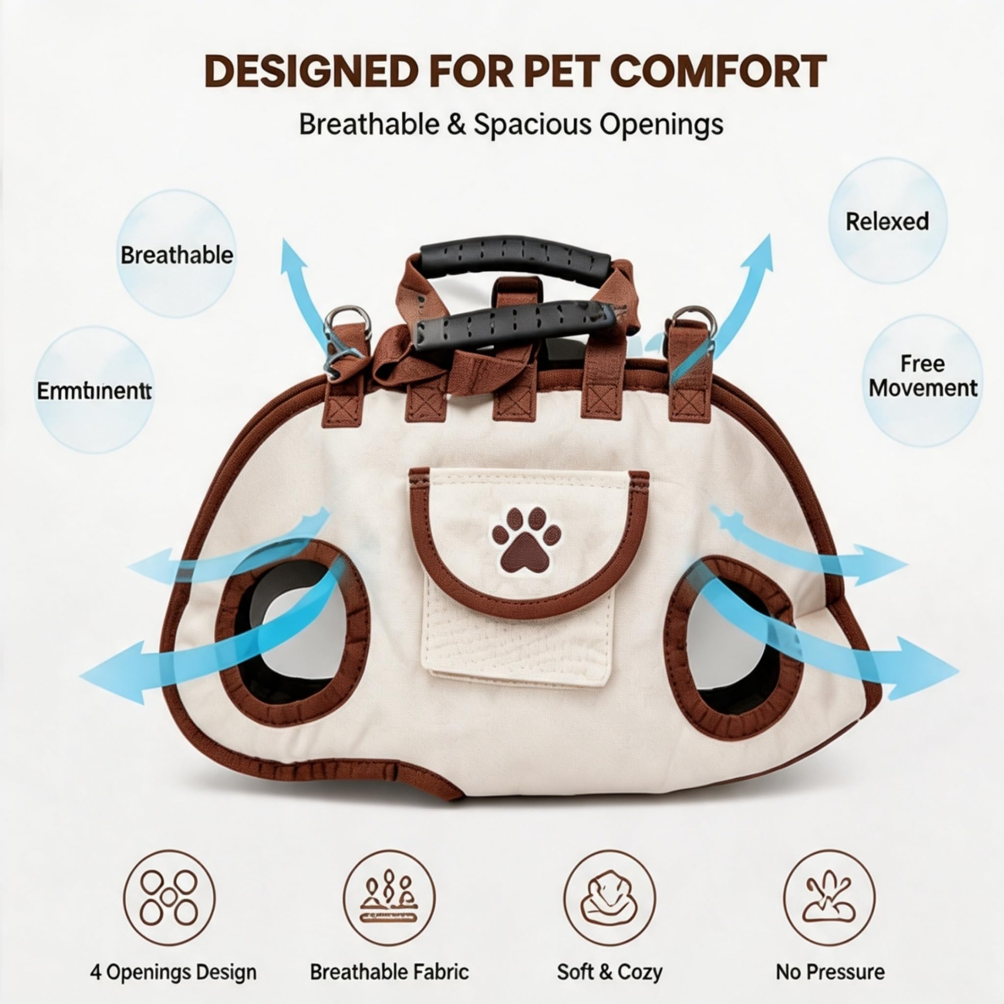 Small Dog Carrier Bag, Hands Free Pet Carrier Purse With Shoulder Strap & Leash Function, Portable Puppy Carrying Tote For Travel, Walking, Shopping And Daily Outings — image 1