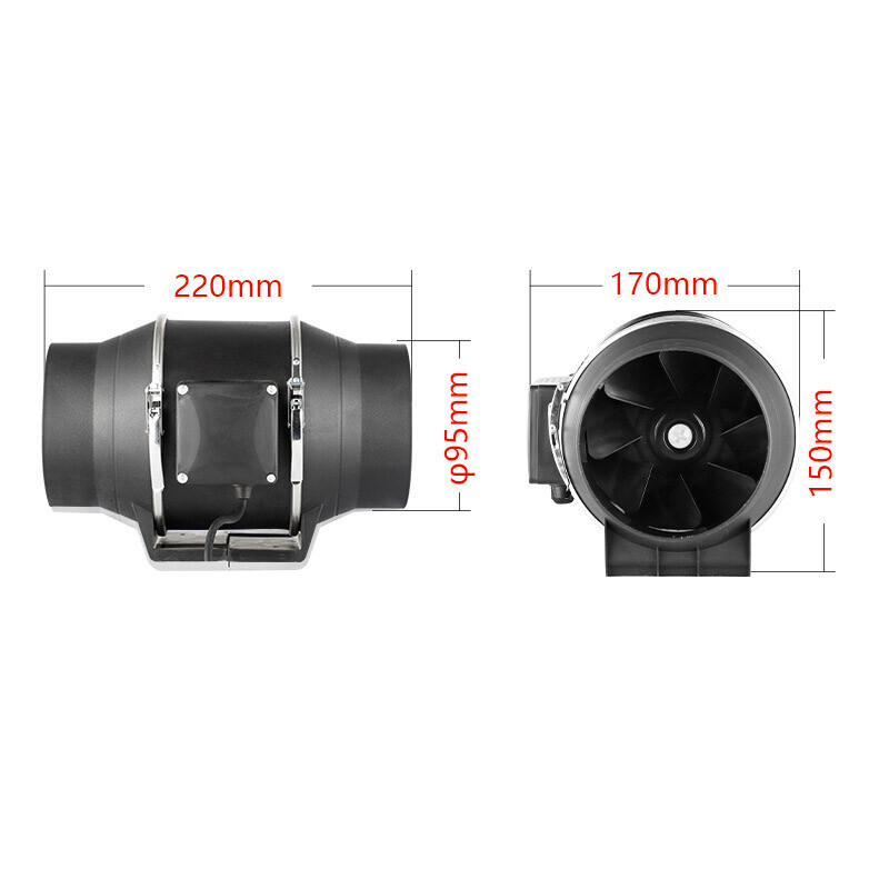 4 In100mm 220V Quiet Inline Extractor Fan Bathroom Hydroponics For Ventilation — image 12