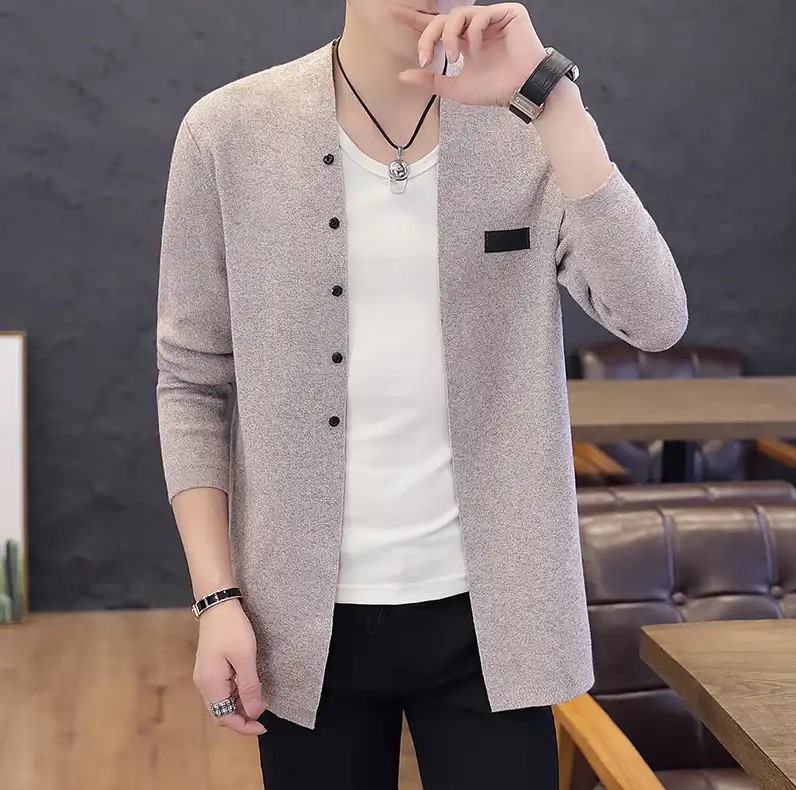 Title 4, Thin Long-sleeved Slim-fit Sweater Jacket Men