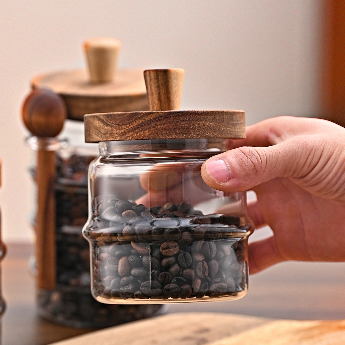 1 pots à café en verre de 15 OZ avec cuillères, pots à bonbons, pots à biscuits – Image 9