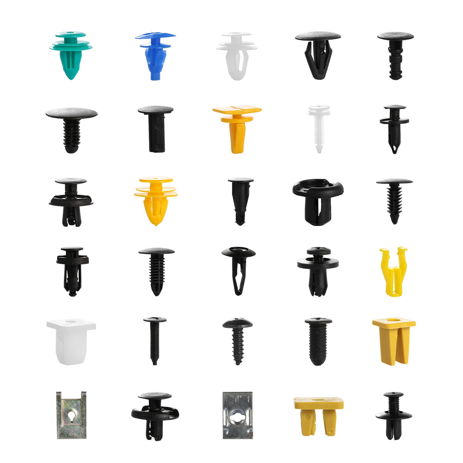 500Packs Bumper Fastener Rivets 30 Kinds Bumper Push Clips Fender Replacement Universally Fit Car Panel Skirt Shield Retainer