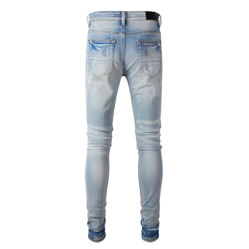 Title 4, Calça jeans skinny slim fit masculina azul clar...