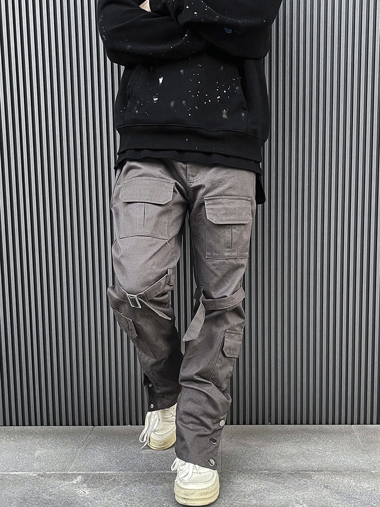 Title 5, Straight-breasted Cargo Pants With Multi-pocket...