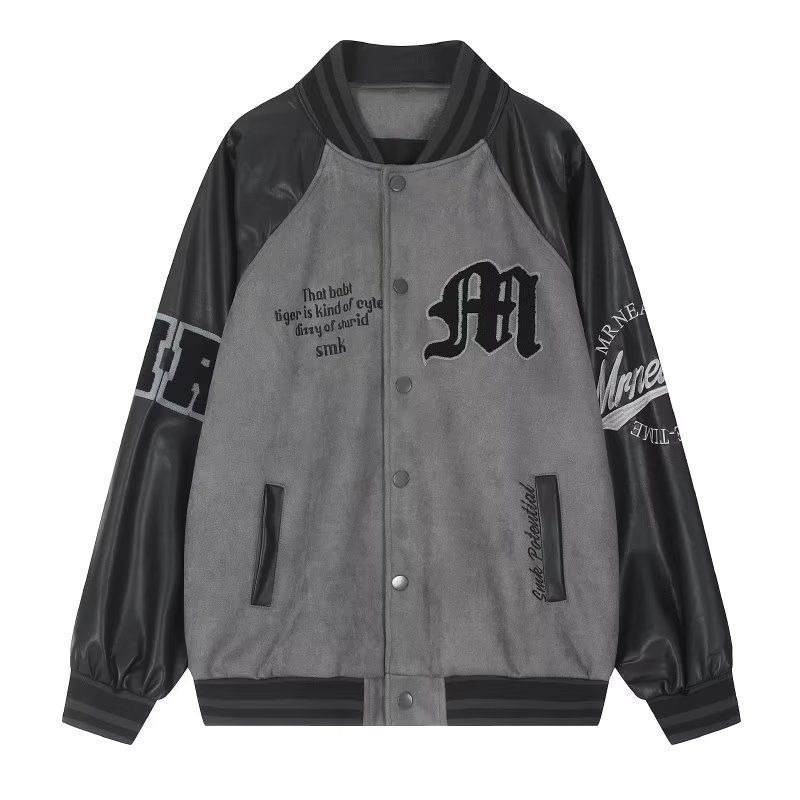 Title 4, Fashionable Embroidered Suede Bomber Jacket