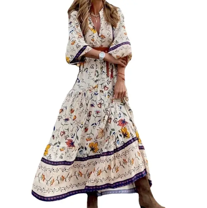 Summer Fashion Women's Bohemian Printed Long Dress