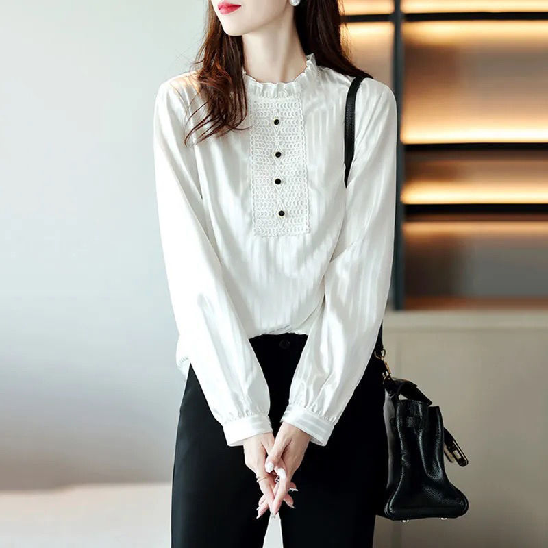 Womens Striped Long Sleeve Top Design Niche Shirt