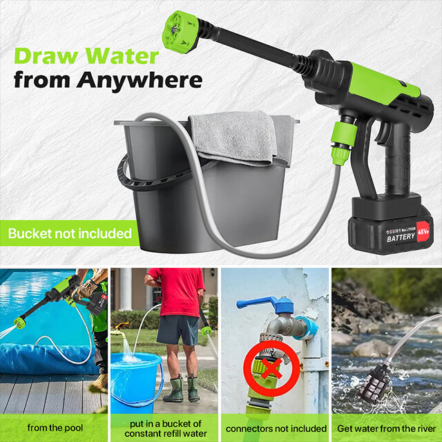 4000W Electric Pressure Washer Power Jet Washer 3626PSI Car Cleaner Gun2Battery