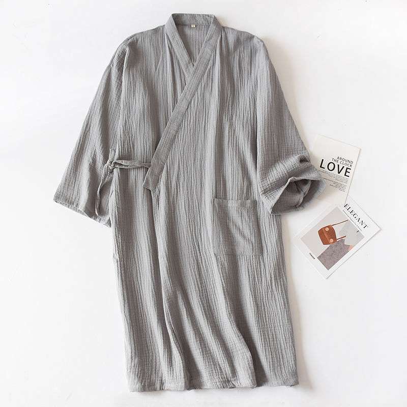 Title 5, Pure Cotton Gauze Crepe Japanese Kimono Bathrobe