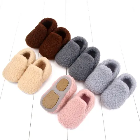Solid Color Baby Toddler Shoes Plus Velvet Soft Rubber
